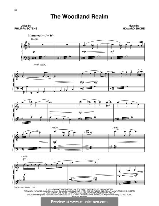 The Woodland Realm (from The Hobbit: The Desolation of Smaug): For piano by Howard Shore