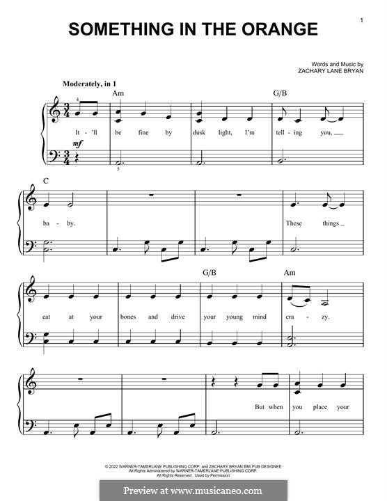 Something In The Orange: For piano by Zachary Bryan