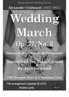 Wedding March, Op.77 No.2: For brass quintet by Alexandre Guilmant