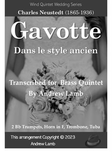 Gavotte in Ancient Style : For wind quintet by Charles Neustedt