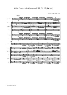Cello Concerto in c minor, RV 402 (F.III Nr.27): Cello Concerto in c minor by Antonio Vivaldi