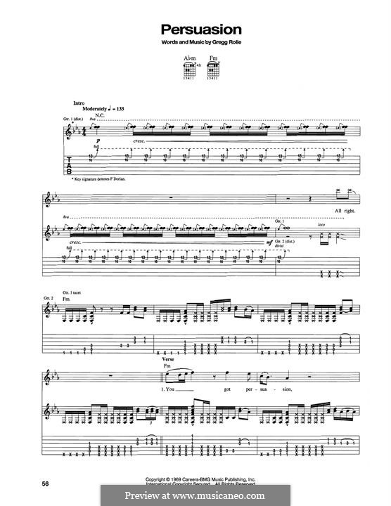 Persuasion (Santana): For guitar by Gregg Rolie