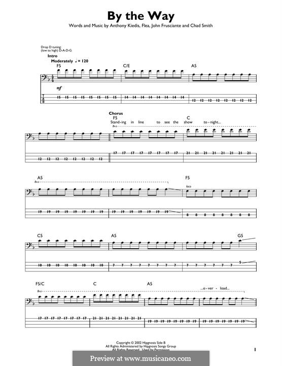 By the Way (Red Hot Chili Peppers): For bass guitar with tab by Flea, Anthony Kiedis, Chad Smith, John Frusciante