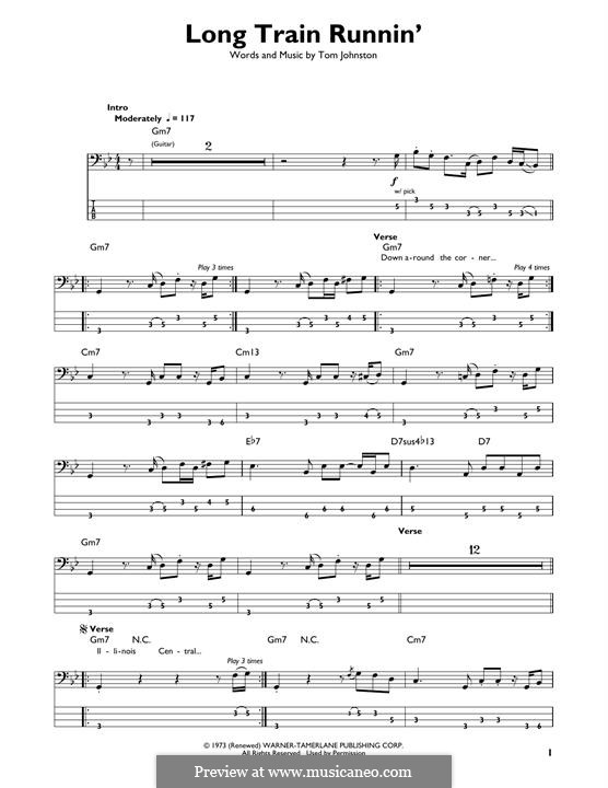 Long Train Runnin' (The Doobie Brothers): For bass guitar with tab by Tom Johnston