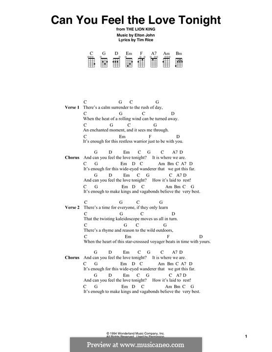 Vocal version: Lyrics and chords by Elton John