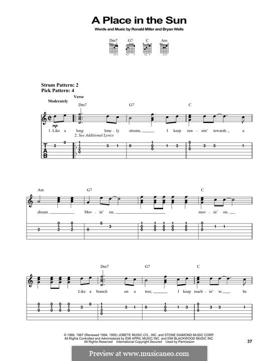 A Place in the Sun: For guitar with tab by Bryan Wells, Ronald Miller