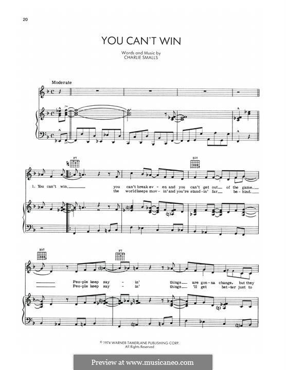 You Can't Win (from The Wiz): You Can't Win (from The Wiz) by Charlie Smalls
