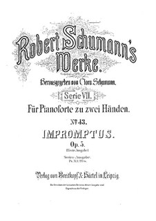 Impromptus on a Theme by Clara Wieck, Op.5: For piano by Robert Schumann