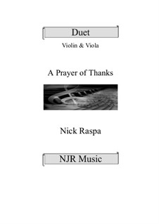 A Prayer of Thanks: For violin and viola by Nick Raspa