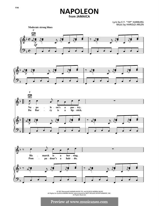 Napoleon By H Arlen Sheet Music On MusicaNeo napoleon-by-h-arlen-sheet-music-on-musicaneo