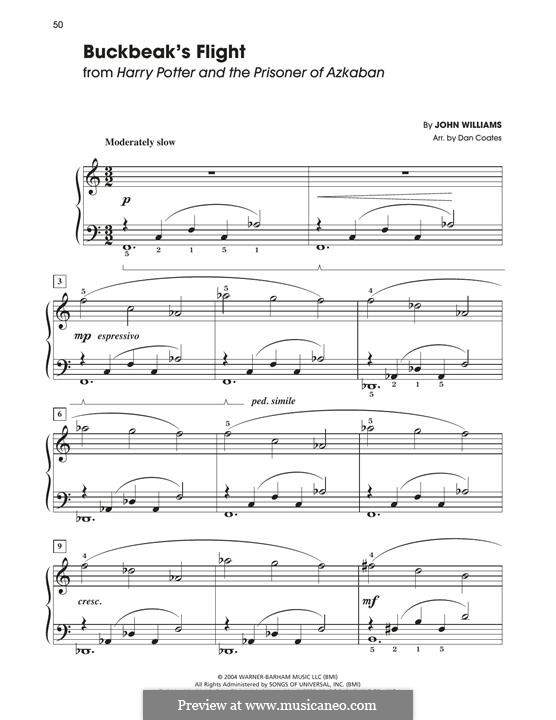Buckbeak's Flight (from Harry Potter): For piano by John Williams