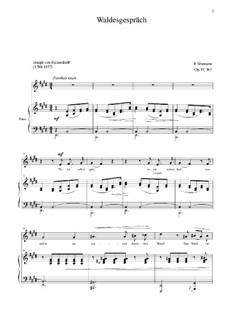 No.3 Waldesgespräch (In the Forest): For voice and piano by Robert Schumann