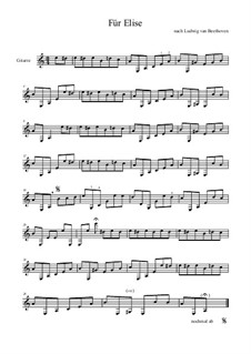 For Elise, WoO 59: For guitar by Ludwig van Beethoven