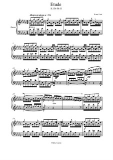 Études d'exécution transcendante, S.136: Etude No.11 by Franz Liszt