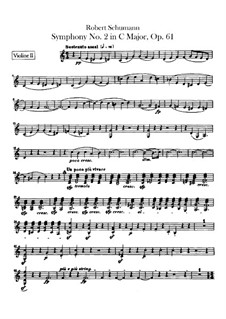 Symphony No.2 in C Major, Op.61: Violin II part by Robert Schumann