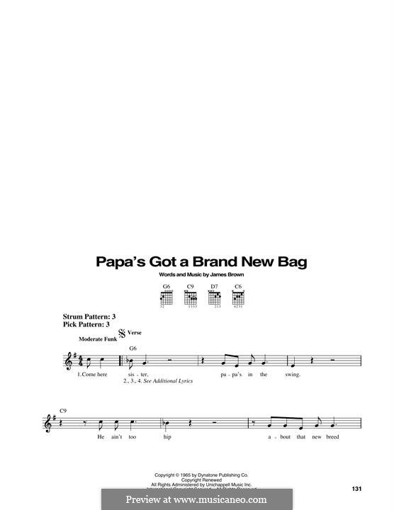 Papa's Got a Brand New Bag: For guitar by James Brown