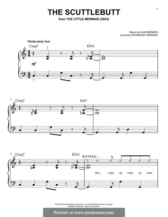The Scuttlebutt (from The Little Mermaid): For piano by Alan Menken