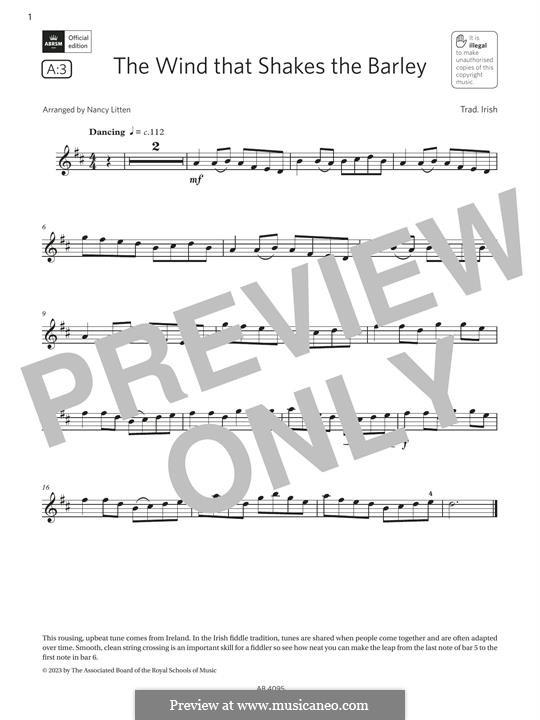 The Wind That Shakes on Barley: For violin by folklore