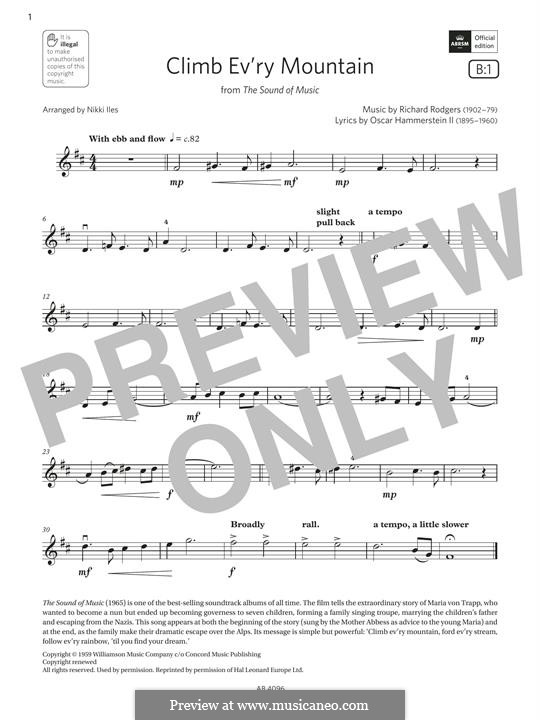 Climb Ev'ry Mountain (from The Sound Of Music): For violin by Richard Rodgers