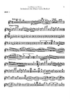 Invitation to the Dance, J.260 Op.65: For orchestra – oboes parts by Carl Maria von Weber