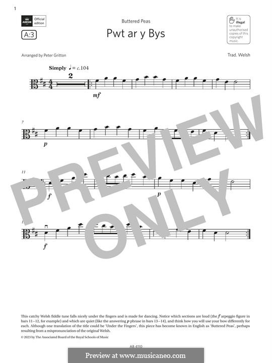 Pwt ar y Bys: For viola by folklore