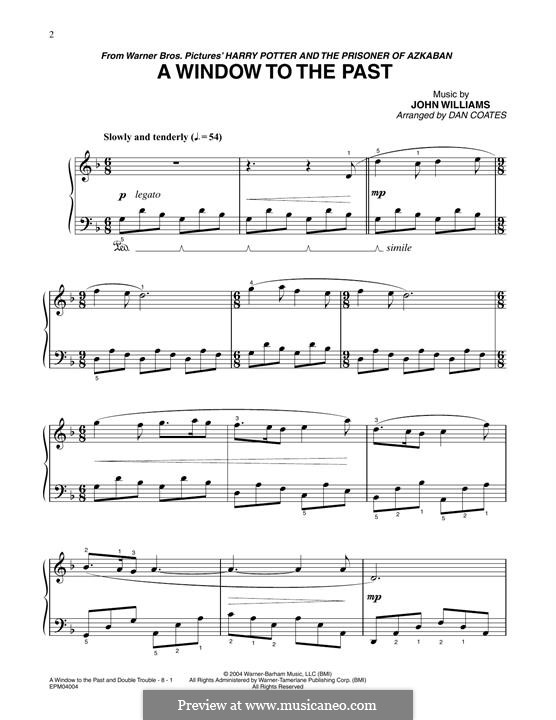 A Window To The Past (from Harry Potter): For piano by John Williams