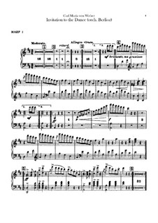 Invitation to the Dance, J.260 Op.65: For orchestra – harps parts by Carl Maria von Weber
