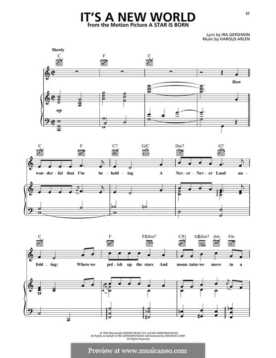 It's A New World (from A Star Is Born): It's A New World (from A Star Is Born) by Harold Arlen