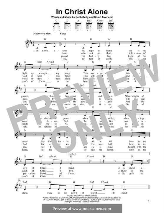 In Christ Alone (Newsboys): For guitar by Keith Getty, Stuart Townend