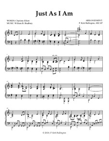 Just as I am: For piano by William Batchelder Bradbury