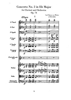 Concerto for Clarinet and Orchestra No.2, J.118 Op.74: Full score by Carl Maria von Weber