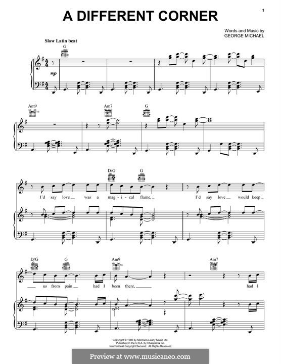 A Different Corner: For voice and piano (or guitar) by George Michael