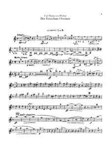 Overture: Clarinets parts by Carl Maria von Weber