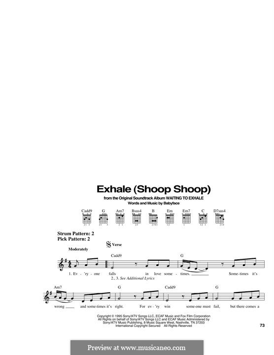 Exhale (Shoop Shoop): For guitar by Kenneth 'Babyface' Edmonds