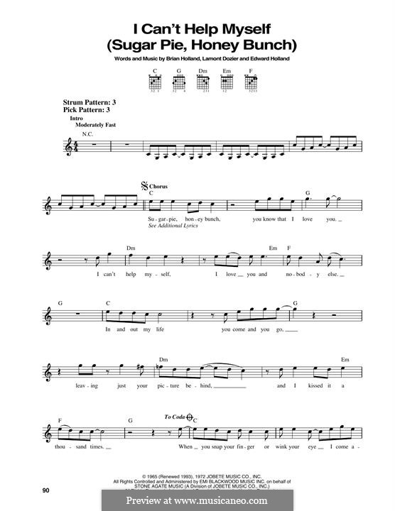 I Can't Help Myself (Sugar Pie, Honey Bunch): For guitar by Brian Holland, Edward Holland Jr., Lamont Dozier