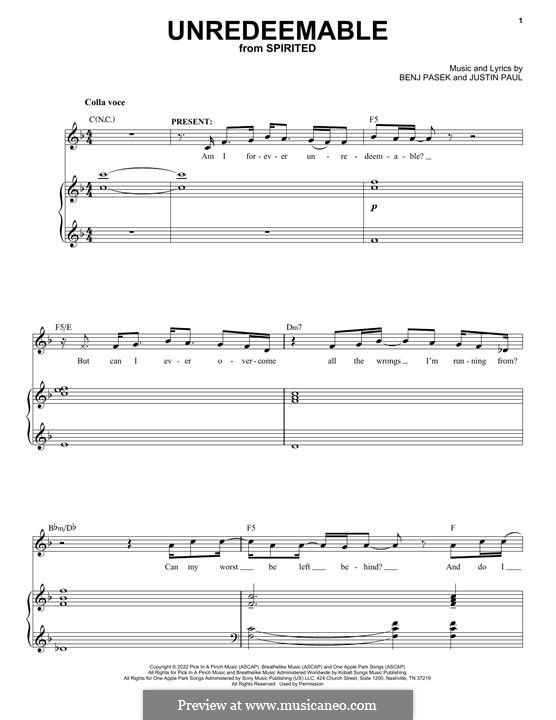 Unredeemable (from Spirited): Unredeemable (from Spirited) by Justin Paul, Benj Pasek