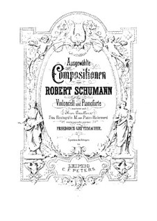 Twelve Pieces for Piano Four Hands, Op.85: No.12 Evening Song, for cello and piano – score, solo part by Robert Schumann
