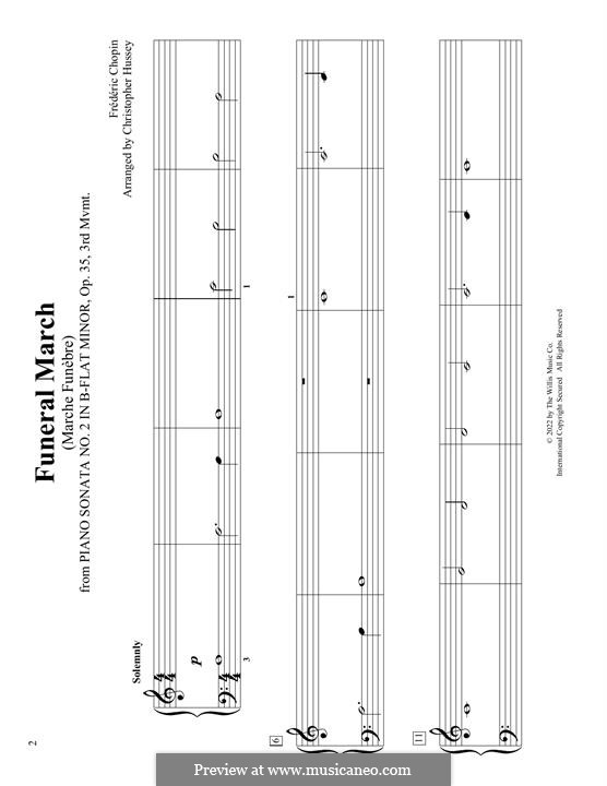 Sonata for Piano No.2 in B Flat Minor, Op.35: Movement III (Theme), for piano by Frédéric Chopin