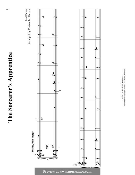 L'apprenti sorcier (The Sorcerer's Apprentice): For piano by Paul Dukas