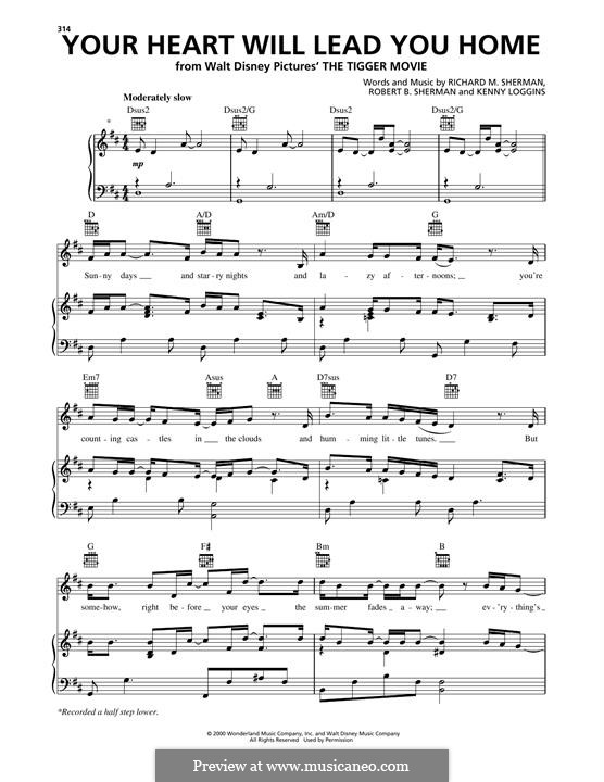 Your Heart Will Lead You Home: For voice and piano (or guitar) by Richard M. Sherman, Robert B. Sherman