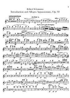 Introduction and Allegro Appassionato, Op.92: Flutes parts by Robert Schumann