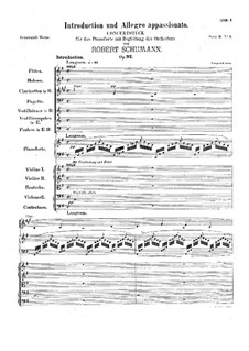 Introduction and Allegro Appassionato, Op.92: Full score by Robert Schumann