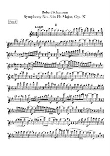 Symphony No.3 in E Flat Major 'Rhenish', Op.97: Flutes parts by Robert Schumann