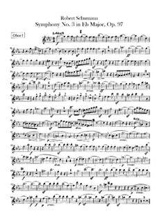 Symphony No.3 in E Flat Major 'Rhenish', Op.97: Oboes parts by Robert Schumann