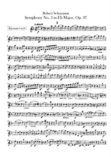 Symphony No.3 in E Flat Major 'Rhenish', Op.97: Clarinets parts by Robert Schumann