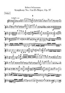 Symphony No.3 in E Flat Major 'Rhenish', Op.97: Violin I part by Robert Schumann