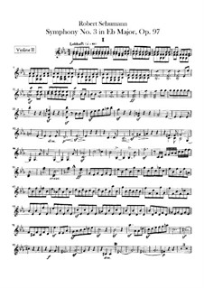 Symphony No.3 in E Flat Major 'Rhenish', Op.97: Violin II part by Robert Schumann