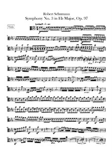 Symphony No.3 in E Flat Major 'Rhenish', Op.97: Viola part by Robert Schumann