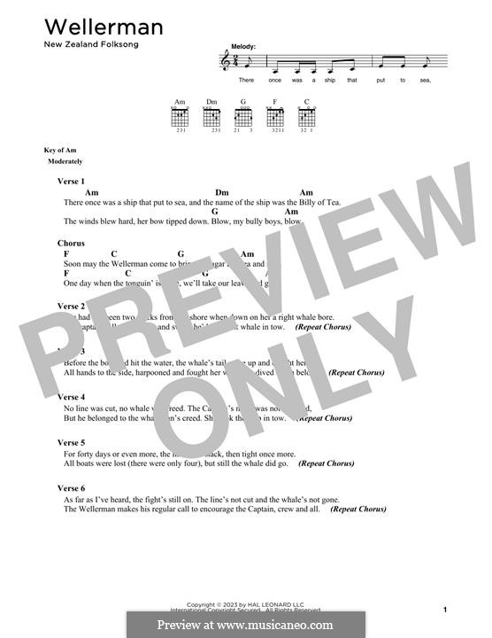 Wellerman: Lyrics and guitar chords by folklore