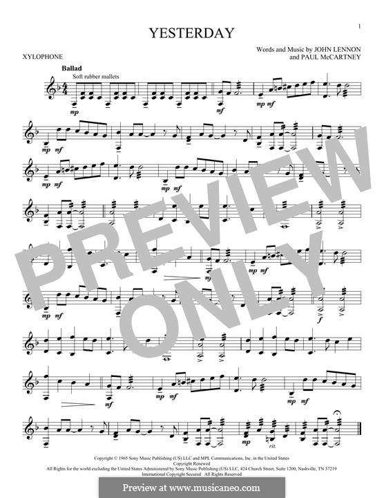 Instrumental version: For xylophone by John Lennon, Paul McCartney